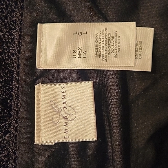 EMMA JAMES Beaded Crochet Overlay Keyhole Scallop Peekaboo Sequin Sweater - Picture 8 of 10